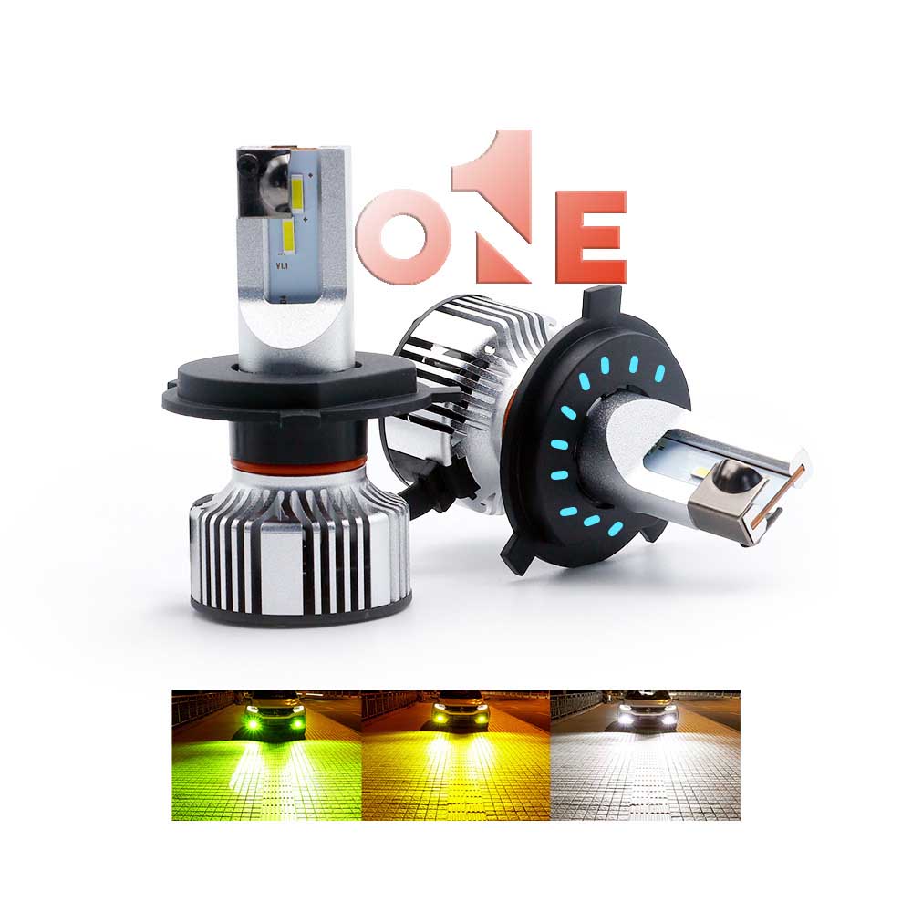 h7 led headlight bulb dual lamp fan design built-in LED car drive headlight
